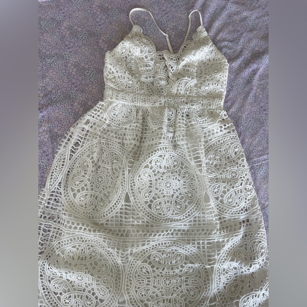 DO+BE White Lace Midi Dress S size